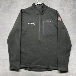Kuiu Base Camp Sweater Mens XL Black Fleece Lined Mock Neck Half Zip Embroidery